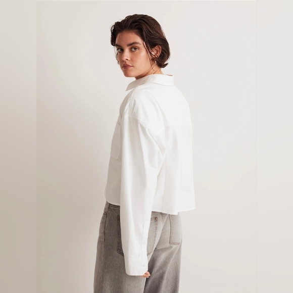 Madewell The Signature Oxford Crop Shirt Size Small Nwt - Picture 2 of 10